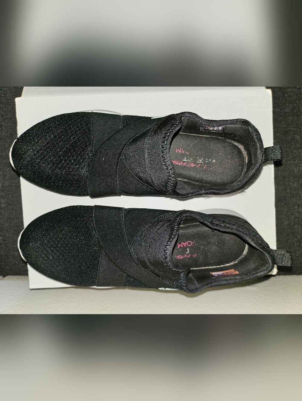 Skechers Women’s Black Slip-On Knit Athletic Shoes